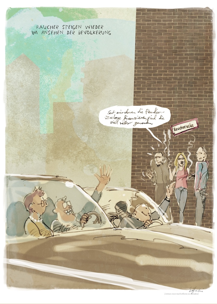 Bild: Raucher helfen Autofahrern